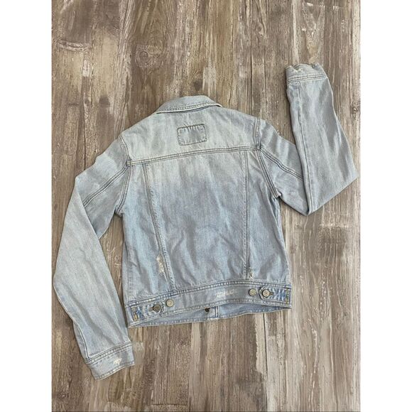 Hollister Vintage Denim Cropped Jean Jacket Light Wash Women’s Sz Medium - Picture 5 of 6